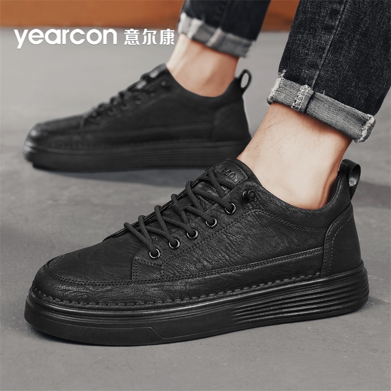 意尔康板鞋男鞋2025新款秋冬季加绒棉鞋爆款潮流百搭男士休闲皮鞋 - 图3