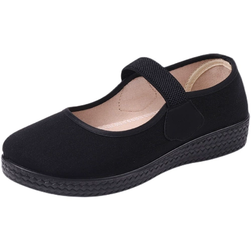 老北京布鞋 Нескользящие рабочие туфли, свободный крой, для среднего возраста, мягкая подошва