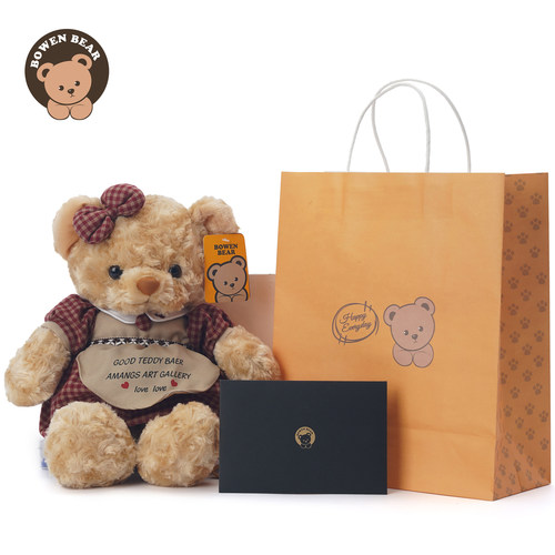 柏文熊毛绒玩具泰迪熊公仔小熊玩偶裙装抱抱熊布娃娃睡觉抱枕礼物 - 图3