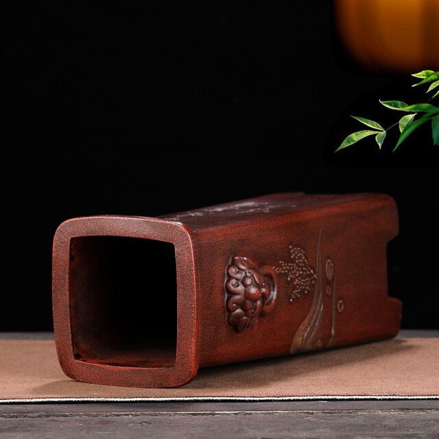 Special price high-quality purple sand flower pot orchid pot thin tall square tube bonsai pot golden marble pot succulent factory direct sale