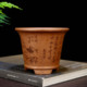 High-quality wood-fired purple clay flowerpot, small orchid, succulent calamus, cloud bamboo, golden marble bonsai pot, desktop green plant ceramic pot