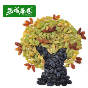 西域果园打包新疆三彩葡萄干150g吐鲁番葡萄干蜜饯果干包邮
