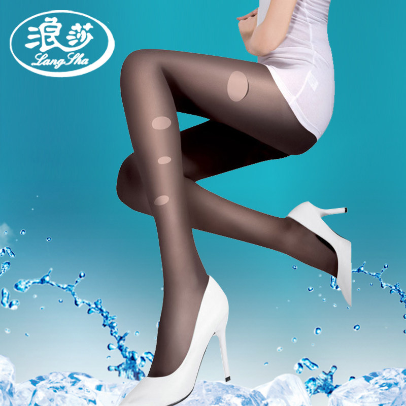 浪莎春夏冰冻性感斜纹黑丝防勾丝 浪莎日丽短袜/打底袜/丝袜/美腿袜