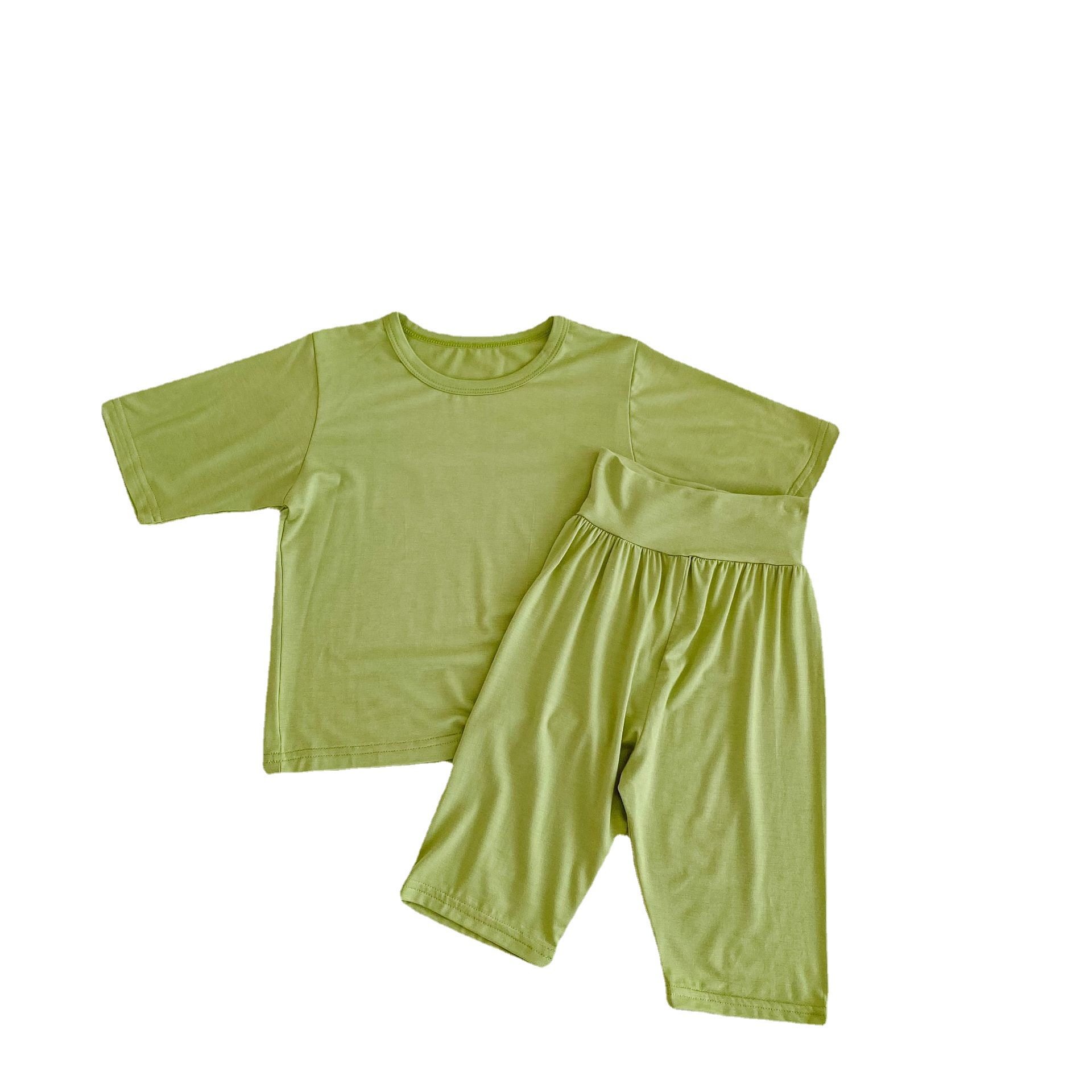 儿童家居服套装夏装薄款A类男女童莫代尔睡衣高腰裤七分袖空调服,淘宝优惠券,粉丝福利购,淘宝优惠卷