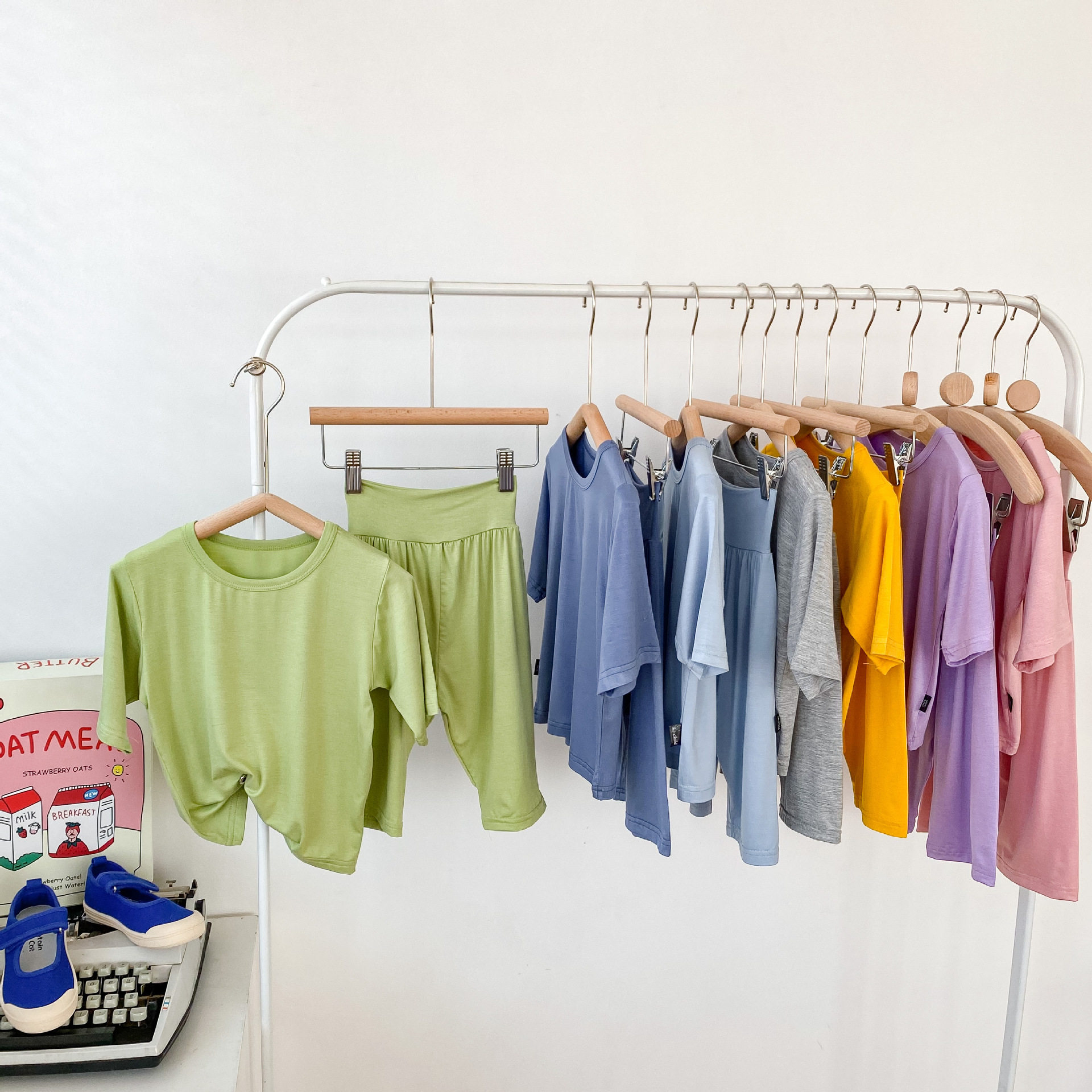 儿童家居服套装夏装薄款A类男女童莫代尔睡衣高腰裤七分袖空调服,淘宝优惠券,粉丝福利购,淘宝优惠卷