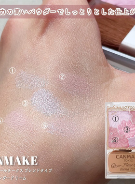 日本本土 CANMAKE井田五色花瓣雕刻 腮红高光珠光 B01 B02 B03