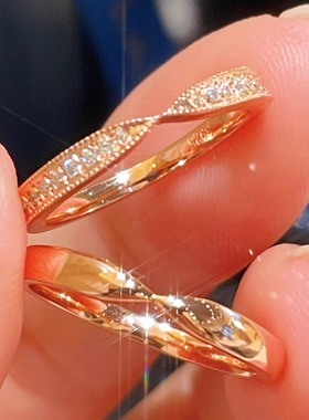 电镀真金的原创设计纯银对戒