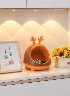 小鹿玄关钥匙收纳盒摆件入户门鞋柜客厅软装饰品乔迁新居礼物桌面