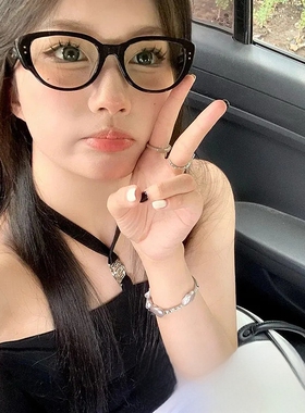 25新板材猫眼墨镜素颜框架眼镜网红推荐镜框时尚黑框女潮red zone