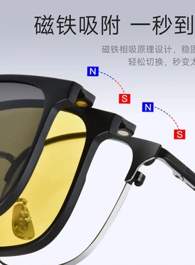 超轻钛商务男眼镜架磁吸套镜大脸通勤帅大框太阳眼镜架61802