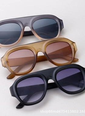 2025跨境欧美时尚复古单梁大框太阳镜户外高级感潮流个性百搭墨镜