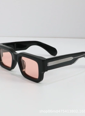 新款高级感方框跨境欧美个性男女时尚墨镜厚重板材偏光太阳镜2401