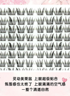 萌朔儿假睫毛美栗鼠自然灵动仿真浓密猫爪爪大眼细黑梗学生新款