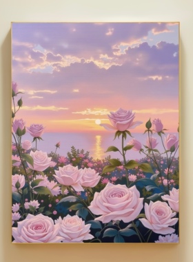 治愈系风景数字油画diy填充填色