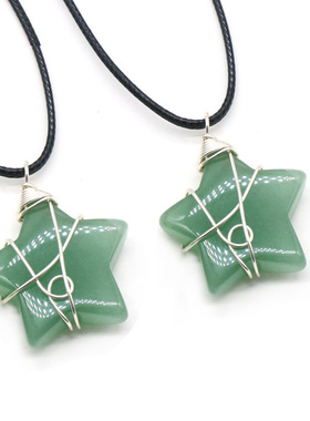 天然水晶石砂金石绿东陵项链