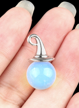 天然石12mm小巫师帽吊坠