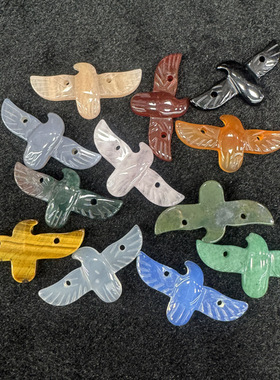 天然石雕刻老鹰项链小吊坠