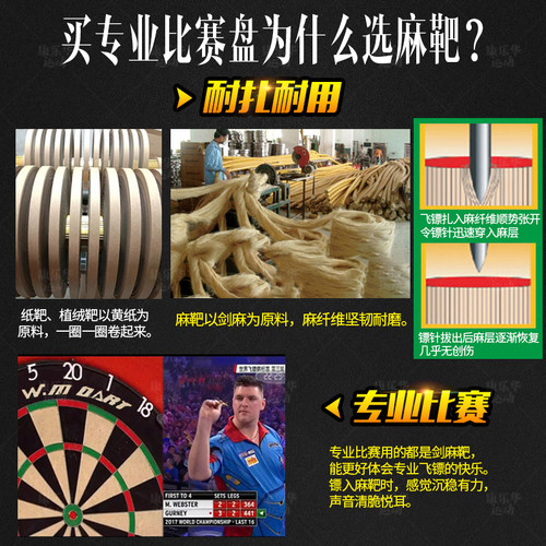 WIN.MAX飞镖盘套装专业比赛家用健身飞标18寸超耐扎剑麻飞镖靶 - 图0