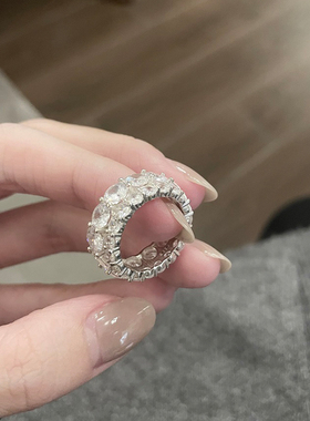 银色锆石复古百搭戒指