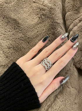 铜镀白金气质个性百搭戒指