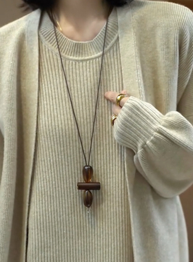 李思桐时尚百搭复古不规则项链民族风秋冬毛衣链高级感配饰7363