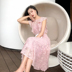 Váy retro Pháp Yamamoto siêu cổ tích đầu gối không tay váy ren nấm 2019 phổ biến phong cách mới của phụ nữ - Váy eo cao mẫu váy khoét eo	 Váy eo cao