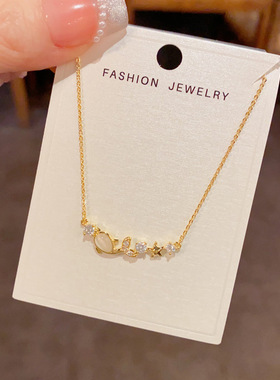 小清新时尚甜美锆石海星鲸鱼项链精致轻奢百搭感超闪颈链
