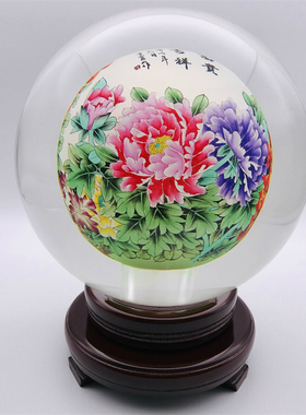 新品诚信内画水晶球客厅开业摆件