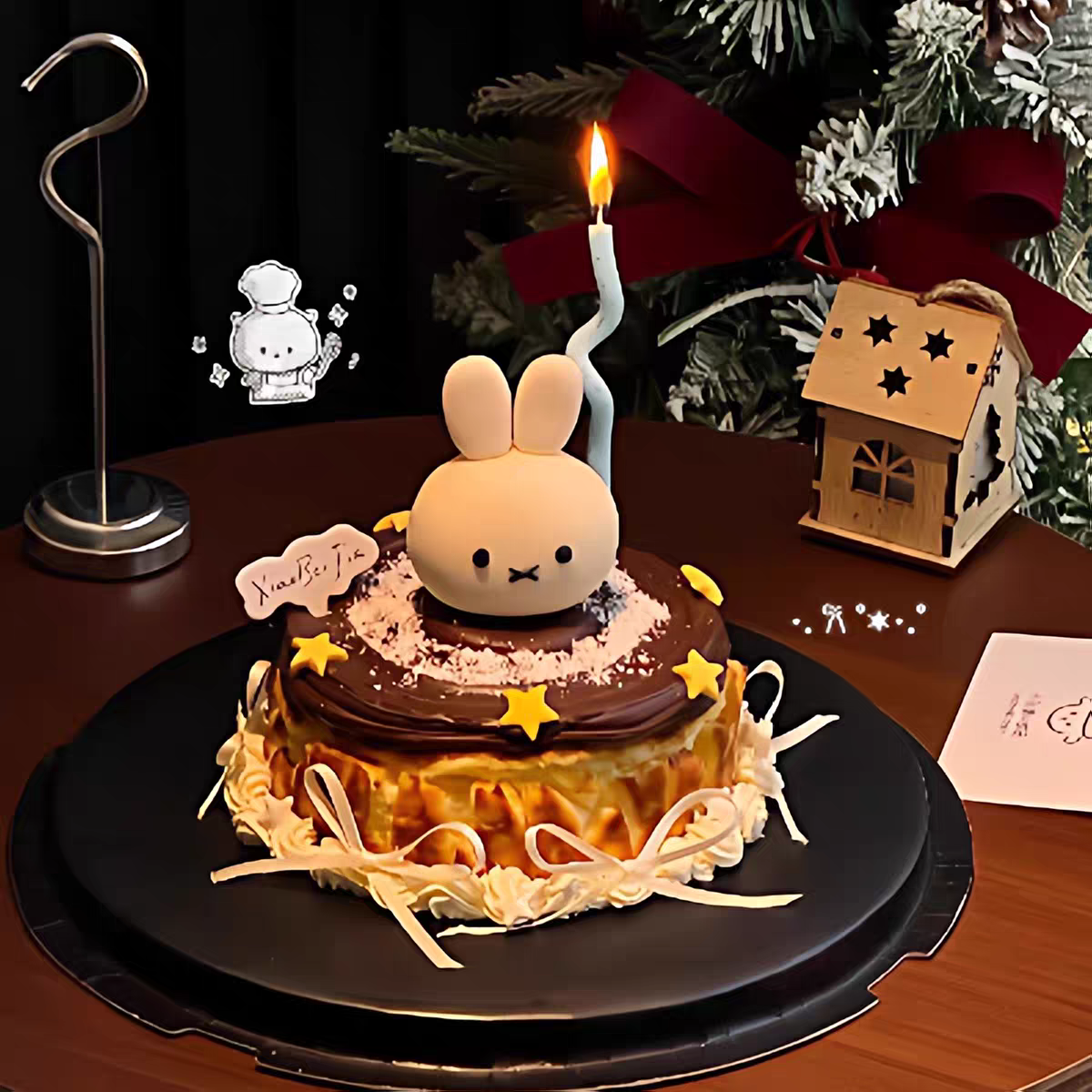 卡通立体米菲兔软陶小兔子女孩小仙女甜品台装饰生日蛋糕装饰摆件,淘宝优惠券,粉丝福利购,淘宝优惠卷