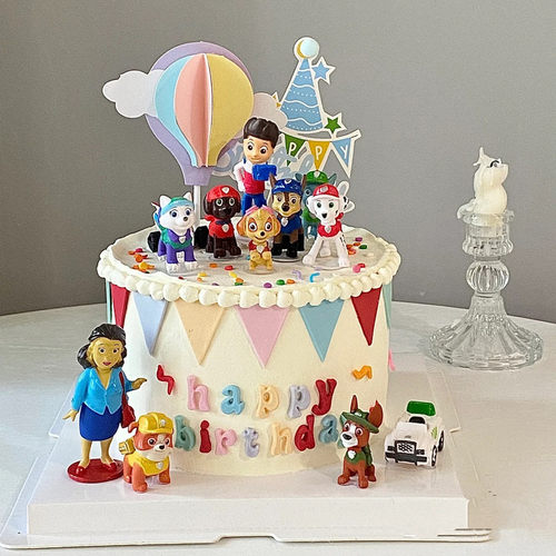 烘焙蛋糕装饰摆件狗狗队长男孩小孩宝宝狗狗生日蛋糕插件插牌网红 - 图2
