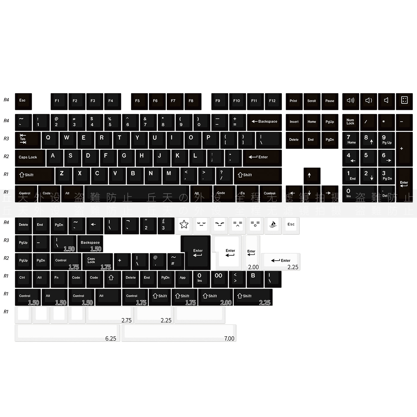 GMK WoB 黑色键帽二色工艺光头原厂高度ABS大全套alice 68 87 980 - 图2