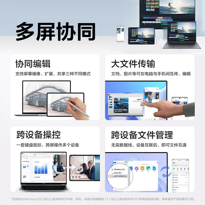 【顺丰速发】华为MateBook 14/14s 2023款13代英特尔酷睿i5/i7处理器笔记本电脑便携商务轻薄办公2K触控 - 图2