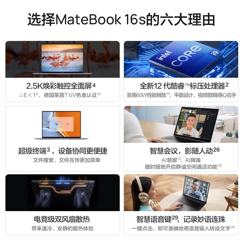【顺丰速发】华为笔记本电脑MateBook16s 2022款12代酷睿i5/i7 16英寸学生商务办公轻薄本官方旗舰店同款