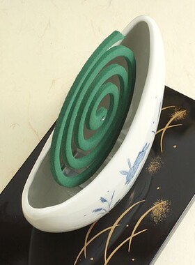 日本进口 乐师窯  蚊香炉 月型蚊遣器驱蚊器 【秋草の兔】