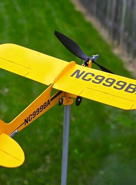 独立站新款 Airplane Weathervane 户外花园装饰金属飞机风车模型