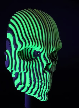 发光量子头骨3D打印恶作剧摆件跨境新品Luminous quantum skulls