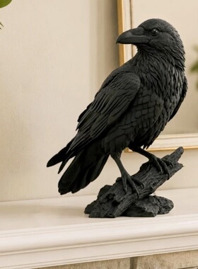 跨境新品 Gothic Bird Sculpture 哥特乌鸦雕塑3D打印工艺品摆件