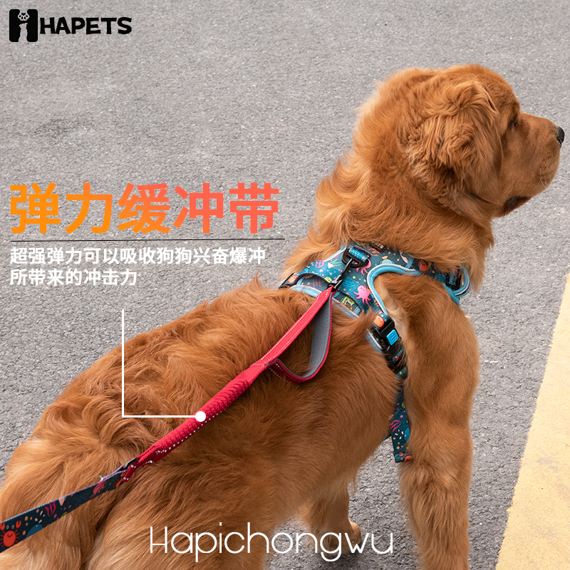 Hapets哈皮宠物狗狗多功能弹力牵引绳狗链子大型中型小型遛狗绳子 - 图1