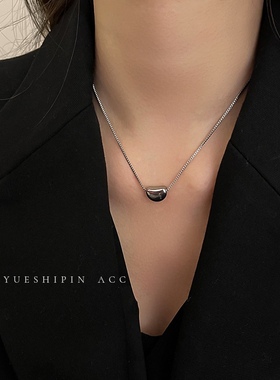 不掉色相思豆锁骨链项链钛钢钛钢