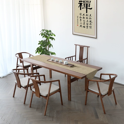 Новый китайский стиль стул Современный сплошной дерево домашний обеденный стул будет торговать -Коммерк -столовой стул китайский стул гостевой стул чайный стул чай