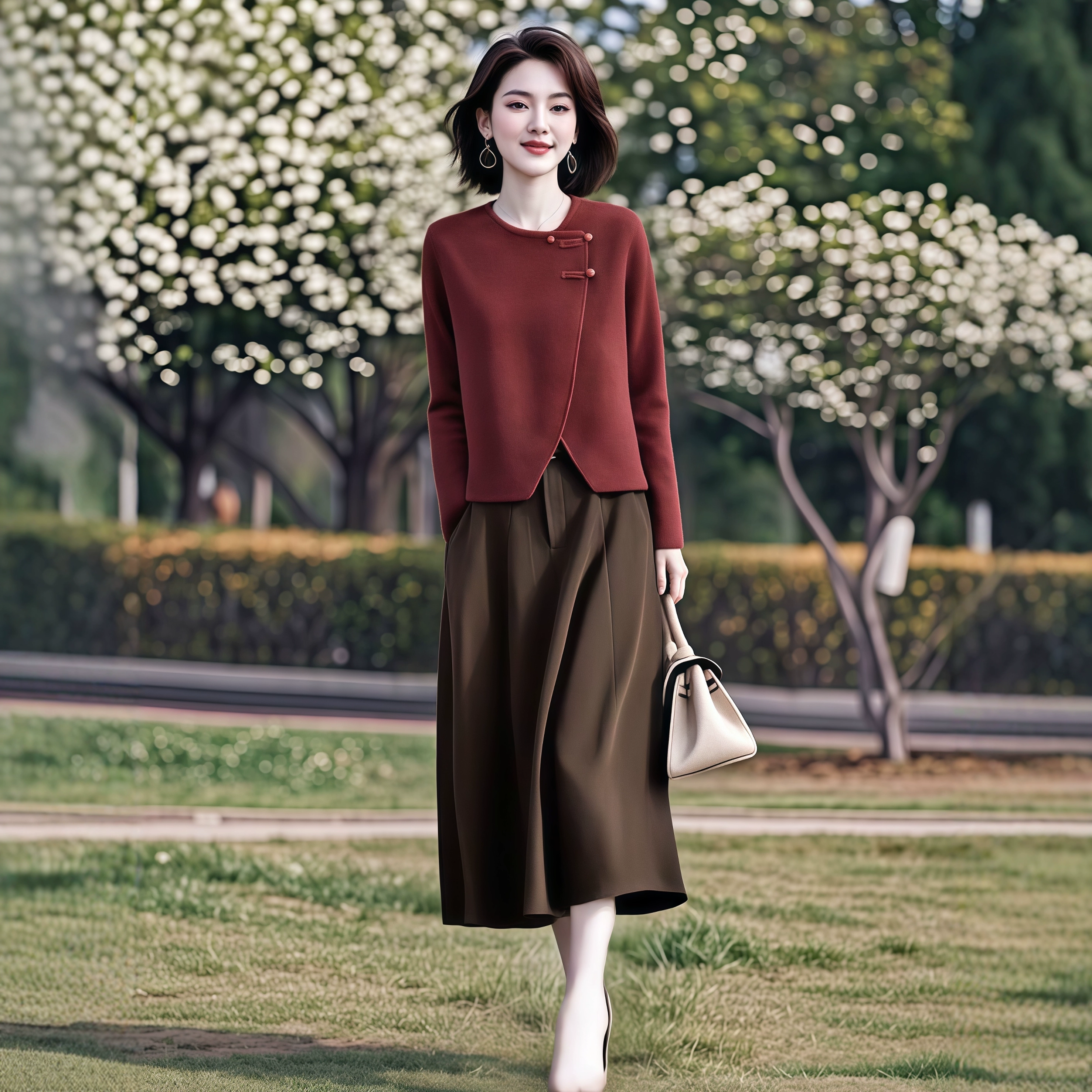 素韵订制女装原创品牌轻奢盘扣新中式针织衫百搭半身裙两件套秋季,淘宝优惠券,粉丝福利购,淘宝优惠卷