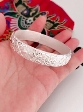 民族风女999足银手工手镯包顺丰