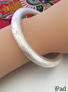 预言忘忧天女银手镯錾刻原创