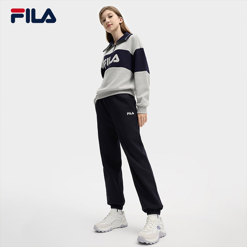 FILA 斐乐官方女士针织长裤2025春季新款时尚简约休闲基础运动裤 - 图2