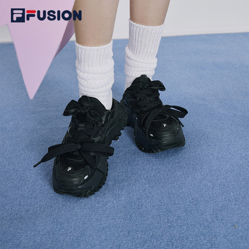 FILA FUSION斐乐潮牌BIANCO MULE女鞋运动拖鞋2023秋季新款厚底鞋 - 图0