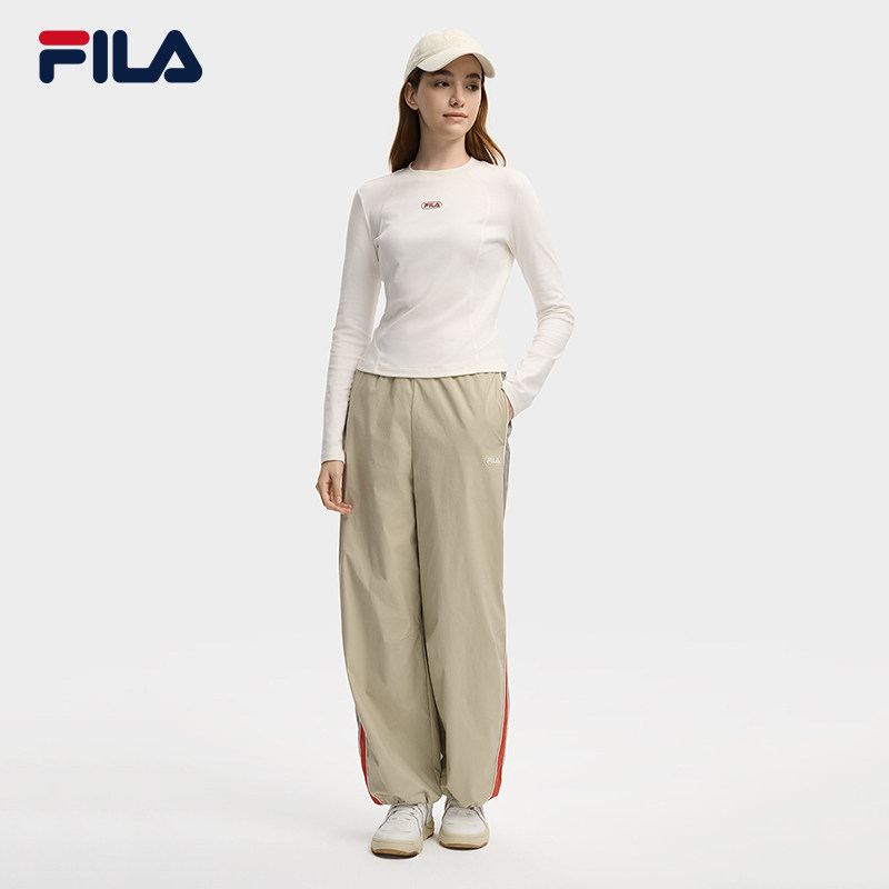 FILA 斐乐官方女子针织长袖衫2025冬新款时尚休闲简约基础圆领长T,淘宝优惠券,粉丝福利购,淘宝优惠卷