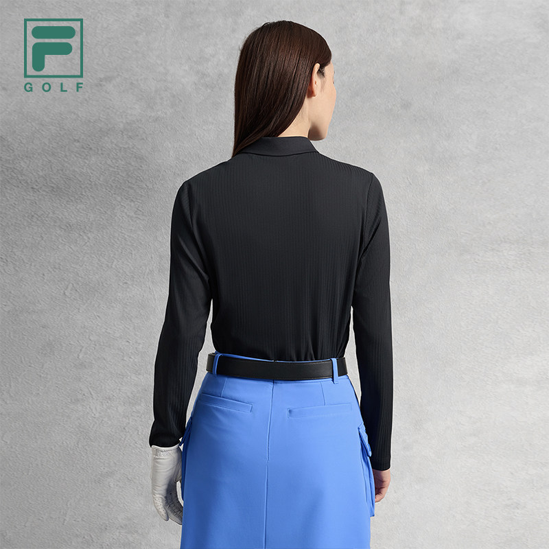 FILA 斐乐官方女子针织长袖POLO衫2025秋新款高尔夫运动防晒上衣,淘宝优惠券,粉丝福利购,淘宝优惠卷