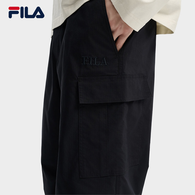 FILA 斐乐官方男士梭织长裤2026春季新款时尚休闲舒适工装裤伞裤 - 图2