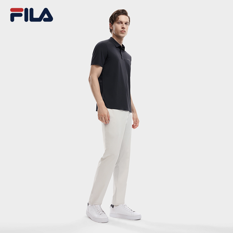 FILA 斐乐官方男子短袖POLO衫2023秋季商务休闲简约针织翻领上衣 - 图2