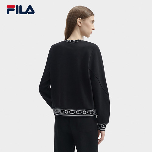 FILA 斐乐官方女子套头卫衣2024冬新款时尚休闲舒适针织长袖上衣 - 图1